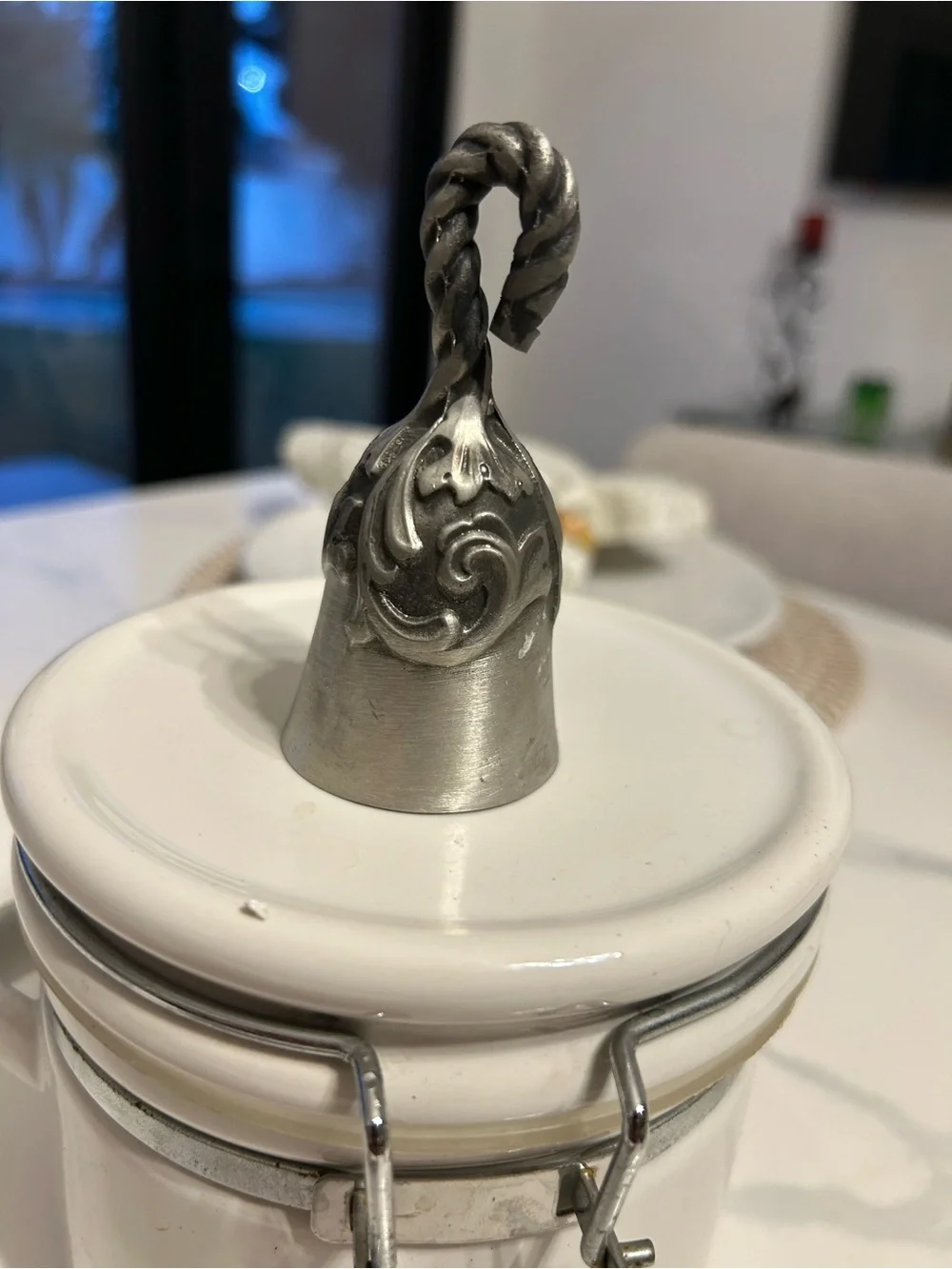 Vintage Antique Pewter Bell 4”